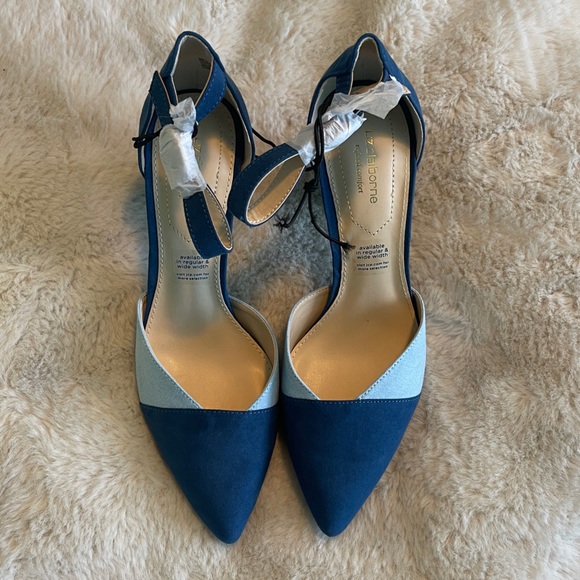NWT Blue Color-block Heels - Picture 4 of 4